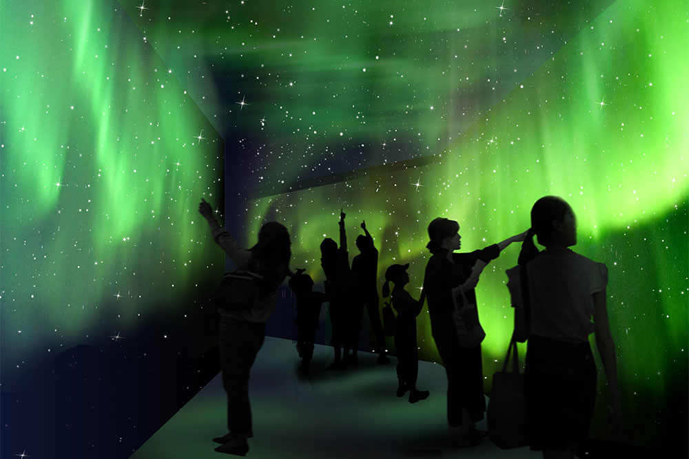 頭上いっぱいに広がるオーロラの光に包まれながら歩く、特別な“帰り道（イメージ画像）